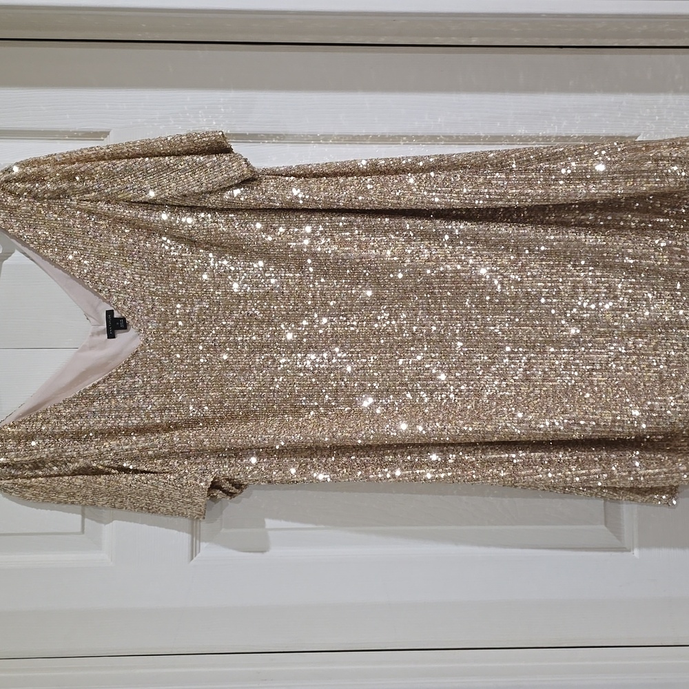 Ann Taylor Gold Sequin Dress